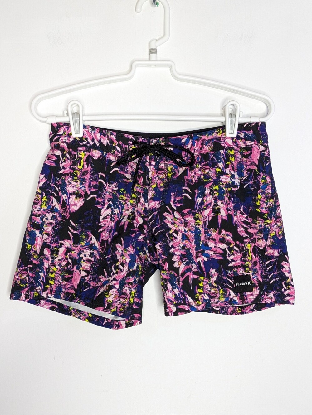 Hurley Pink Blue Lace Up Board Short Swim Bottom 00